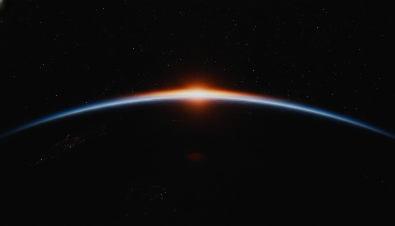 The earth's limb at sunrise from orbit